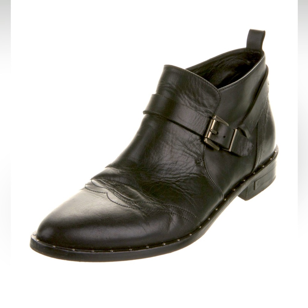 Freda Salvador Leather Studded Accent Moto Boots
